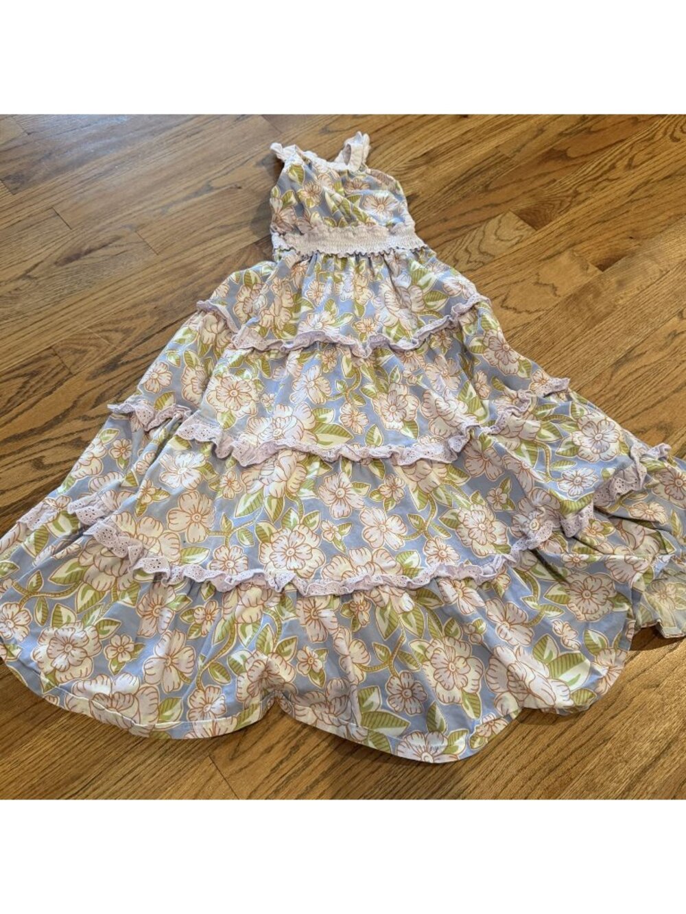 Matilda Jane Girls Maxi Dress Purple Blue Green Play Dress stains